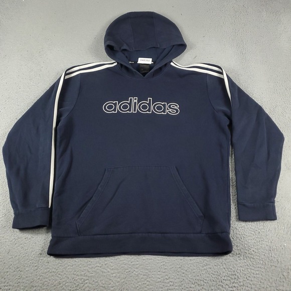 adidas Other - Adidas Sweater Mens Large Blue Casual Pullover Hoodie Sweatshirt *